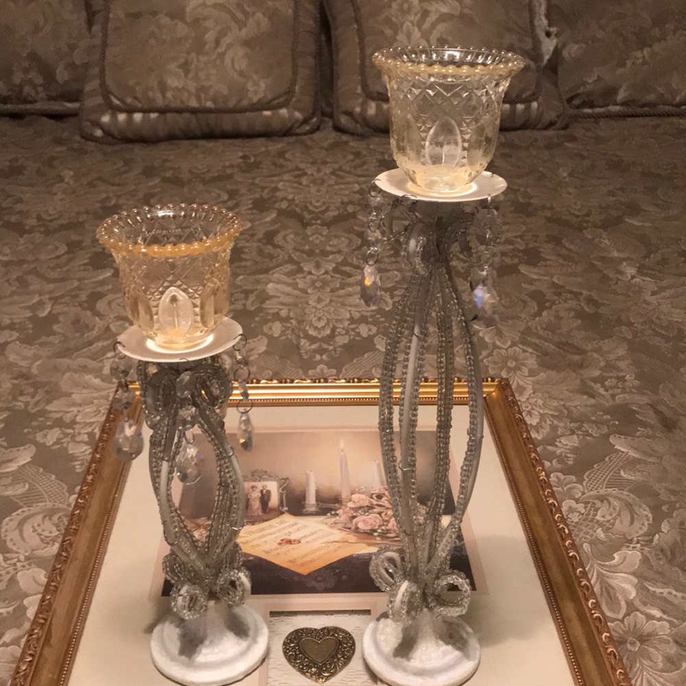 Crystal top candle sticks